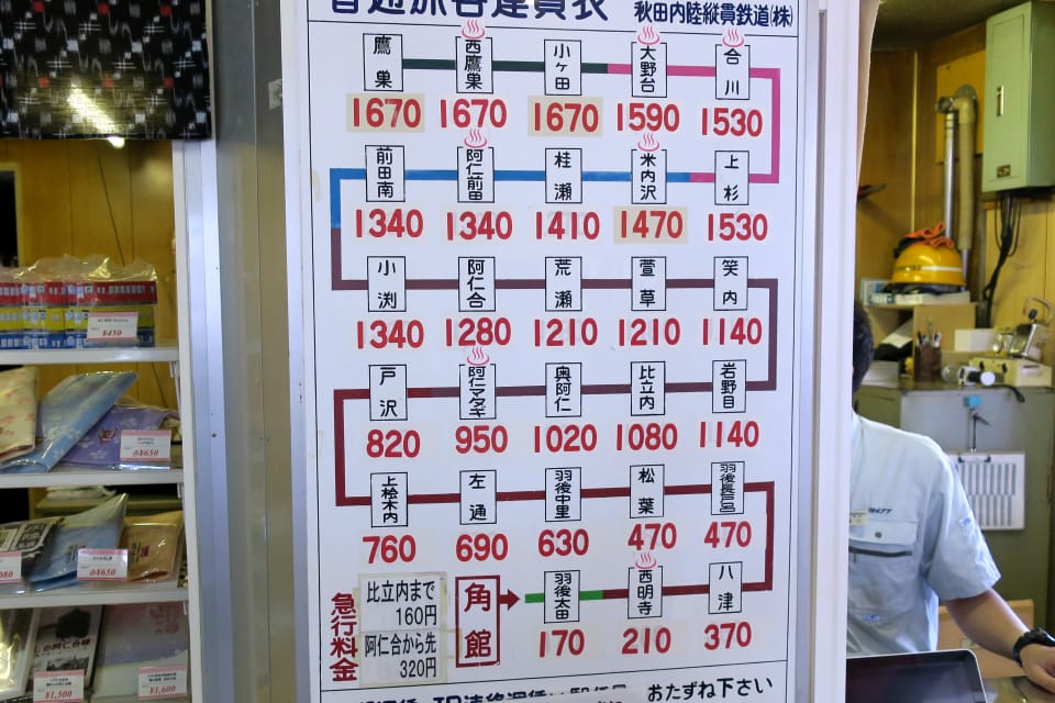 秋田内陸縦貫鉄道 運賃表